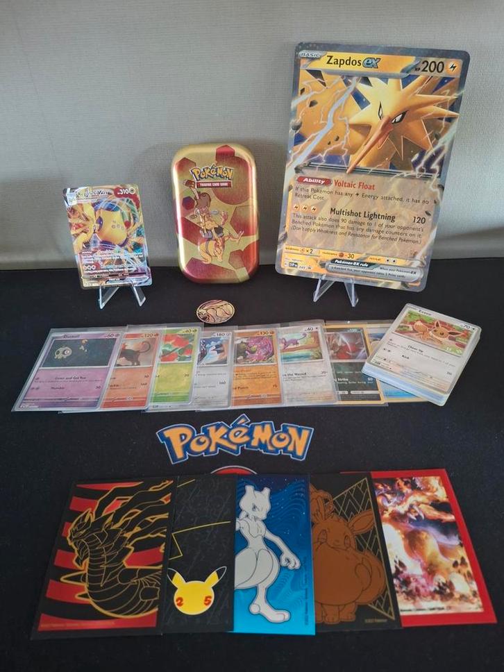 Pokémon set met Vmax kaart, Hobby en Vrije tijd, Verzamelkaartspellen | Pokémon, Zo goed als nieuw, Ophalen of Verzenden
