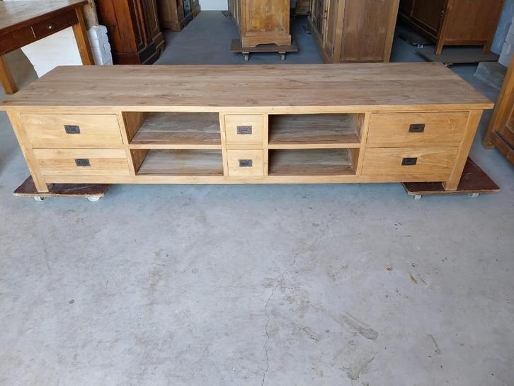 Showroommodel Teak TV Meubel / Dressoir 230 cm, Huis en Inrichting, Kasten |Televisiemeubels, Zo goed als nieuw, Minder dan 100 cm
