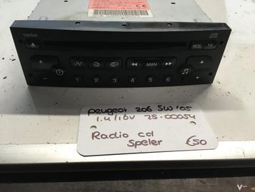 Peugeot 206 Sw 1.4 16v 2005 2500054   Radio Cd speler Clario beschikbaar voor biedingen