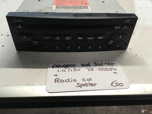 Peugeot 206 Sw 1.4 16v 2005 2500054   Radio Cd speler Clario, Auto diversen, Autoradio's, Ophalen of Verzenden