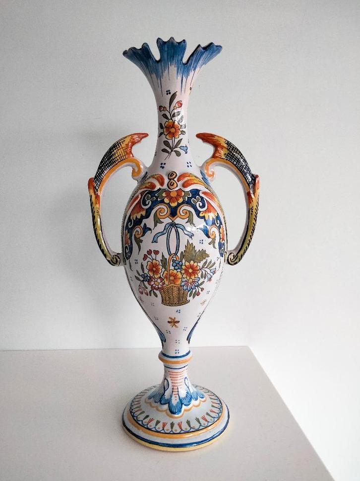 1920s 30s brocante vaas keramiek Boulogne sur Mer Verlingue, Antiek en Kunst, Antiek | Vazen, Ophalen of Verzenden