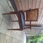 Leder stoel eenzit rotan, Antiek en Kunst, Ophalen