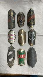 Oude koperen kopmerken, balhoofdplaatjes fietsen, Ophalen, Zo goed als nieuw, Leeuw