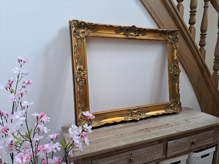Goudkleurige lijst barok, Huis en Inrichting, Woonaccessoires | Lijsten, Gebruikt, 50 tot 75 cm, 75 tot 100 cm, Hout, Ophalen