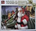 PRACHTIGE KERSTPUZZEL MET KERSTMAN EN TREIN (1000 STUKJES),, Ophalen of Verzenden, 500 t/m 1500 stukjes, Zo goed als nieuw, Legpuzzel
