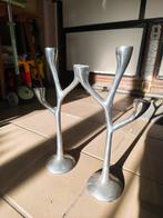 Superbe paire de bougeoirs vintage en fonte d'aluminium, Antiquités & Art, Antiquités | Bougeoirs