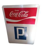 Coca-Cola parking reclamebord uit 1970., Ophalen, Reclamebord, Gebruikt, Coca-Cola parking reclamebord