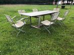 Tuinset tafel 6 stoelen, Tuin en Terras, Ophalen, Gebruikt, 6 zitplaatsen, Teakhout