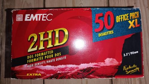 Discettes EMTEC 2HD 3.5"/90mm (>45 stuks), Computers en Software, Beschrijfbare discs, Zo goed als nieuw, Overige typen, Herschrijfbaar