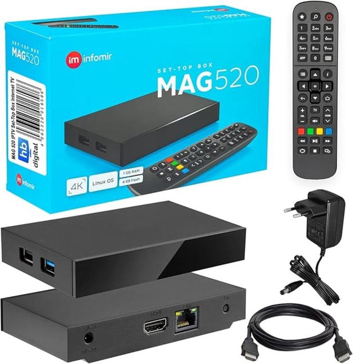 MAG 520 | IPTV box | Linux | 4K@60fps, Audio, Tv en Foto, Mediaspelers, Nieuw, Zonder harde schijf, HDMI, Ophalen of Verzenden