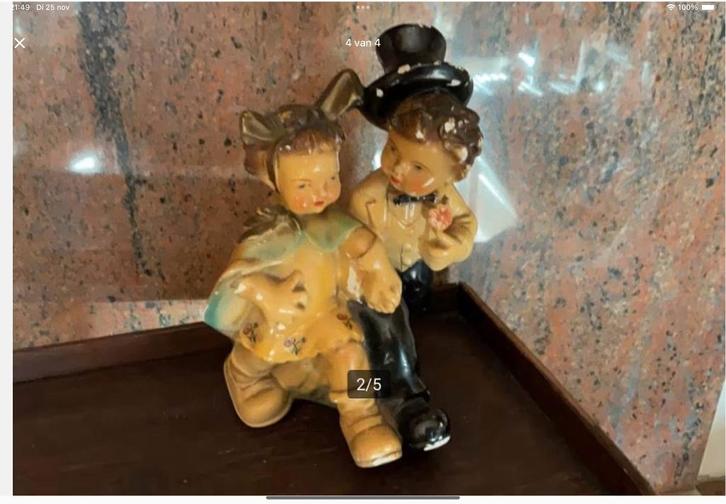 Prachtig oud beeldje, getekend, beetje gehavend, heel mooi., Antiek en Kunst, Curiosa en Brocante, Ophalen of Verzenden