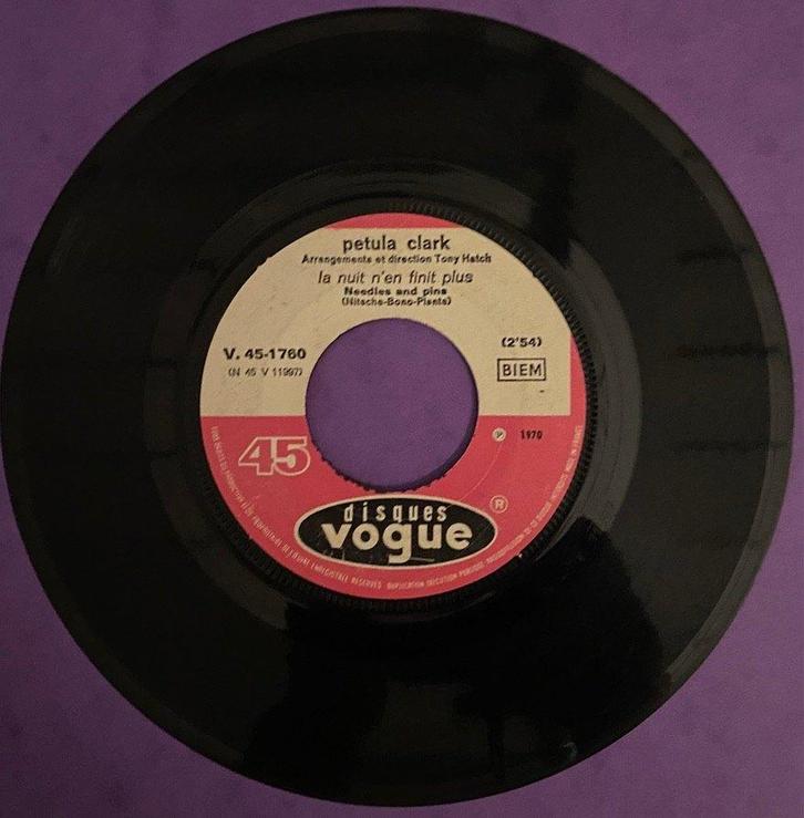 Petula Clark La Nuit n'en Finit Plus, Cd's en Dvd's, Vinyl Singles, Gebruikt, Single, Pop, 7 inch, Ophalen of Verzenden