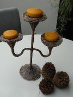 KANDELAAR STANDAARD RIET 3 ARMIG 45 CM, Huis en Inrichting, Woonaccessoires | Kandelaars en Kaarsen, Overige materialen, Gebruikt