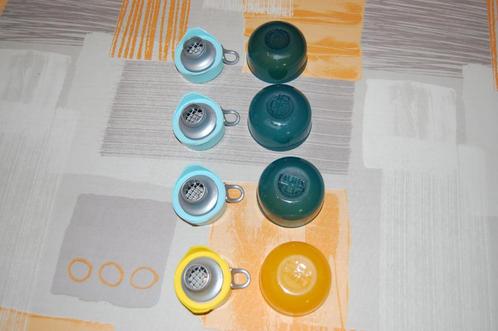 4-delige deksels voor frisdrankblikjes., Huis en Inrichting, Keuken | Tupperware, Zo goed als nieuw, Geel, Groen, Ophalen
