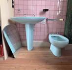 Vintage lavabo en bidet, Huis en Inrichting, Badkamer | Complete badkamers, Ophalen, Gebruikt