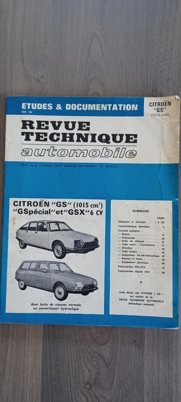 Revue technique automobile Citroën GS 1015 cm3 1975