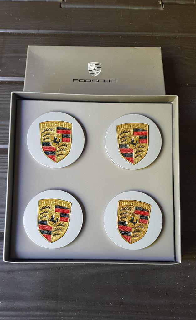 Originele Porsche wieldoppen zilver chrome met logo, Auto diversen, Wieldoppen, Zo goed als nieuw, Ophalen of Verzenden