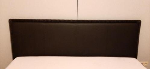 Bedkader - hoofdbord leder en riet GRATIS, Huis en Inrichting, Slaapkamer | Bedden, Gebruikt, Tweepersoons, 180 cm, 200 cm, Hout