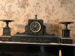 Cheminée en marbre noir composée de 3 parties, Antiquités & Art, Antiquités | Horloges, Enlèvement