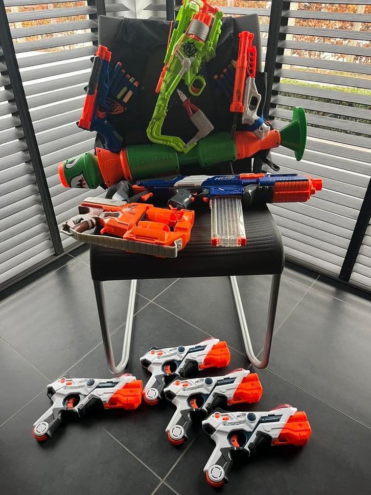 Lot van 10 NERF geweren, Kinderen en Baby's, Speelgoed | Buiten | Actiespeelgoed, Gebruikt, Ophalen