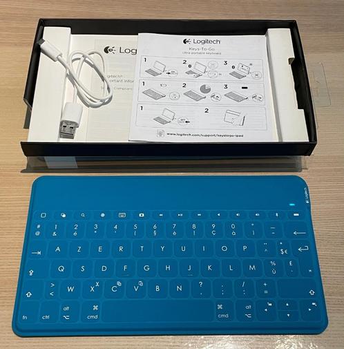 Logitech Keys-To-Go clavier Bluetooth iPad/iPhone, Computers en Software, Toetsenborden, Zo goed als nieuw, Azerty, Draadloos