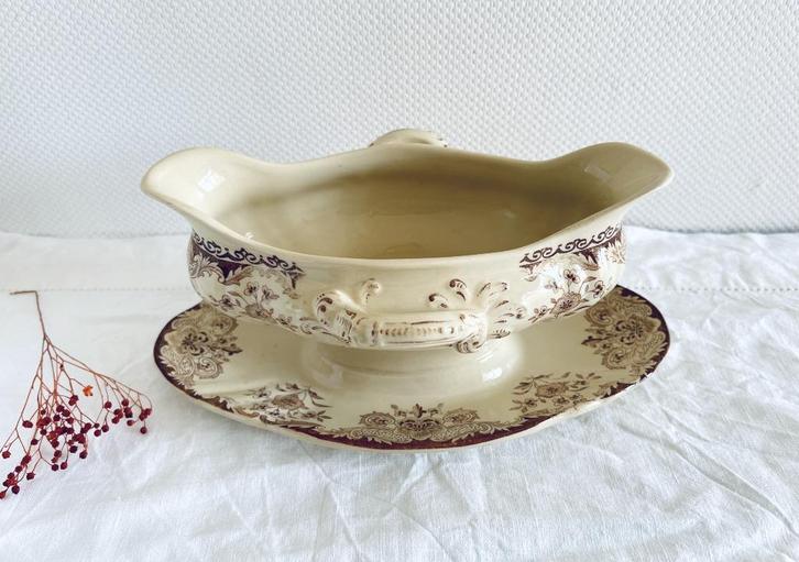 Saucière Boch Dordrecht brun, Antiek en Kunst, Antiek | Keramiek en Aardewerk, Ophalen of Verzenden