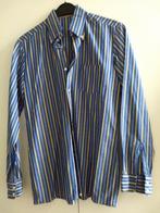 Blauw hemd met gele strepen - in prima staat, Vêtements | Hommes, Chemises, Enlèvement ou Envoi, Comme neuf, Bleu