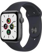 Apple Watch SE 44mm 2020 met glasbreukje A2352, Handtassen en Accessoires, Smartwatches, Gebruikt, Zwart, IOS, Ophalen of Verzenden