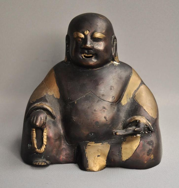 Bronzen Chinees geluksbeeld, 2e helft 20e eeuw, Antiek en Kunst, Kunst | Niet-Westerse kunst, Ophalen of Verzenden