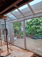 Veranda met schuifraam en achterdeur in PVC met dubbel glas, Tuin en Terras, Ophalen, Gebruikt