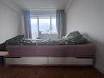 Lit et matelas - Bed frame and mattress, Ophalen, Beige, 140 cm, Zo goed als nieuw