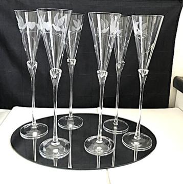 Champagne Kristal Glazen CALICE H 31 Antiek💖✨😍🥂💑👌 beschikbaar voor biedingen
