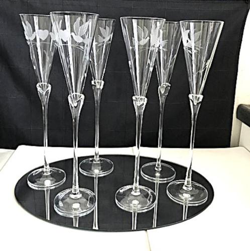Kristal Glazen Champagne XXL  H 31 Antiek💖✨😍🥂💑👌, Antiek en Kunst, Antiek | Glaswerk en Kristal, Ophalen of Verzenden