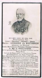 Baron Janssens Léon. ° St. Niklaas (Waes) 1859 † Brugge 1938, Verzamelen, Bidprentje, Ophalen of Verzenden