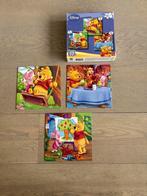 3 puzzels in 1 doos van winnie de pooh, Enlèvement, Moins de 10 pièces, Utilisé, 2 à 4 ans