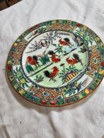 japanese ceramic plate roosters dia 27 cm, Ophalen of Verzenden
