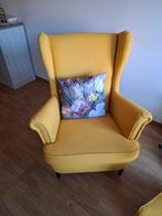 Gele ikea zetel met voetenbank., Huis en Inrichting, Fauteuils, Ophalen, 100 tot 125 cm, Klassiek, Zo goed als nieuw