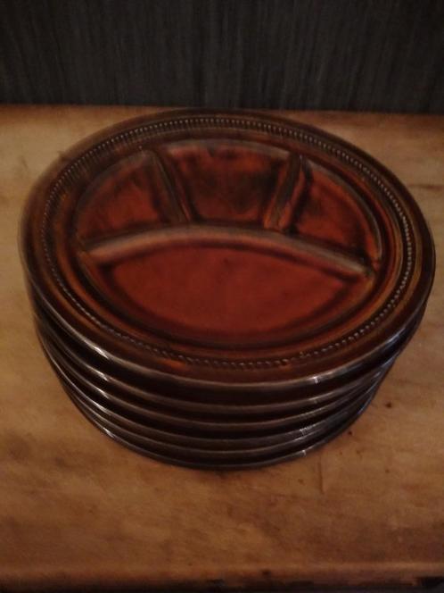 6 oude retro fondue borden jaren 50-60, Antiek en Kunst, Curiosa en Brocante, Verzenden