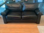 Zwarte lederen 3- en 2,5 zit, Huis en Inrichting, Zetels | Zetels, Ophalen of Verzenden, Gebruikt, Rechte bank, Leer