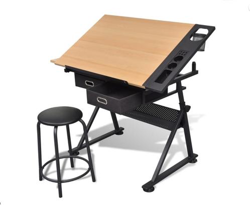 Tekentafel met 2 lades en kruk 50€, Doe-het-zelf en Bouw, Tekentafels, Gebruikt, Minder dan 130 cm, Ophalen