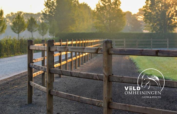 Doorsteek omheining hout, Paddock, Weide, Rijbak, Dieren en Toebehoren, Stalling en Weidegang, Opfok, Stalling, Weidegang, Accessoires