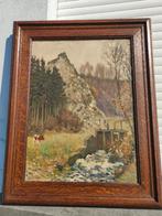 huile sur toile environ de laroche signe rene de baugnies, Antiquités & Art, Enlèvement