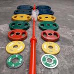 145 kilo Olympische Gewichten Set + Nieuwe Olympische barbel, Sport en Fitness, Ophalen, Zo goed als nieuw