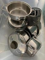 Kookpotten in goede staat., Huis en Inrichting, Keuken | Potten en Pannen, Ophalen, Gebruikt, Inox, Pannenset