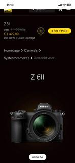 Nikon Z6ii, Ophalen, Compact, Nieuw, Nikon