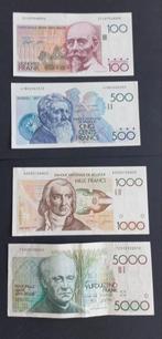 België setje van 4 bankbiljetten, Postzegels en Munten, Verzenden, Setje