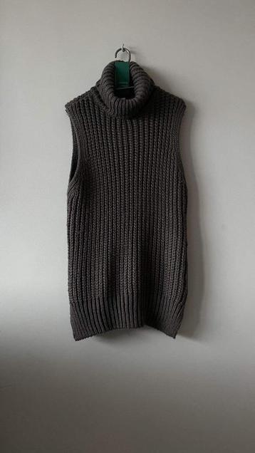 DÉBARDEUR pull neuf Col roulé sans manches gris XS, Neuf, H&M, Gris, Enlèvement ou Envoi