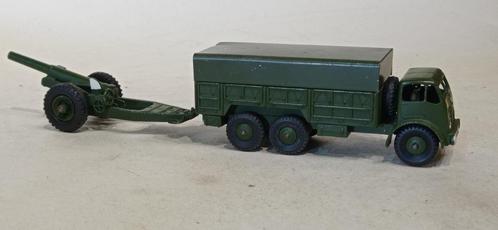DINKY TOYS UK FODEN MILITAIRE VRACHTWAGEN + KANON, Hobby en Vrije tijd, Modelauto's | 1:43, Gebruikt, Bus of Vrachtwagen, Dinky Toys