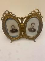 Stijlvolle dubbele koperen fotolijst., Enlèvement ou Envoi, Cuivre