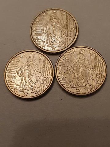 3 munten van 10 cent van Frankrijk zie beschrijving  beschikbaar voor biedingen